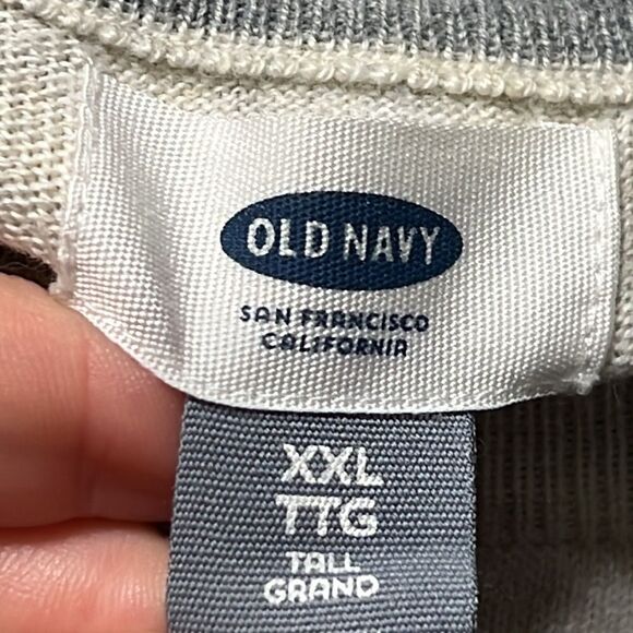 Crewneck Sweater Men’s XXL Tall Old Navy Gray Long Sleeve Pullover Cotton Blend - Picture 6 of 7